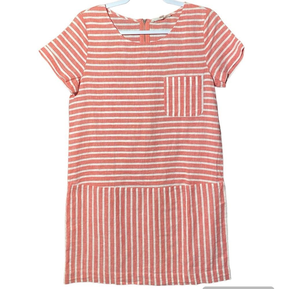 Love Tree Los Angeles Nautical Striped Linen Blend Shift Dress Women's Size S